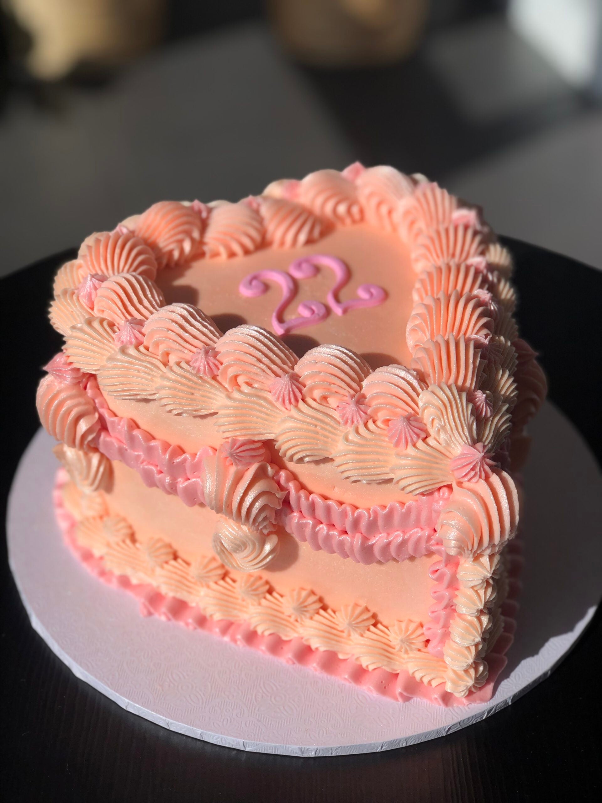 Heart cake with 22 on it
