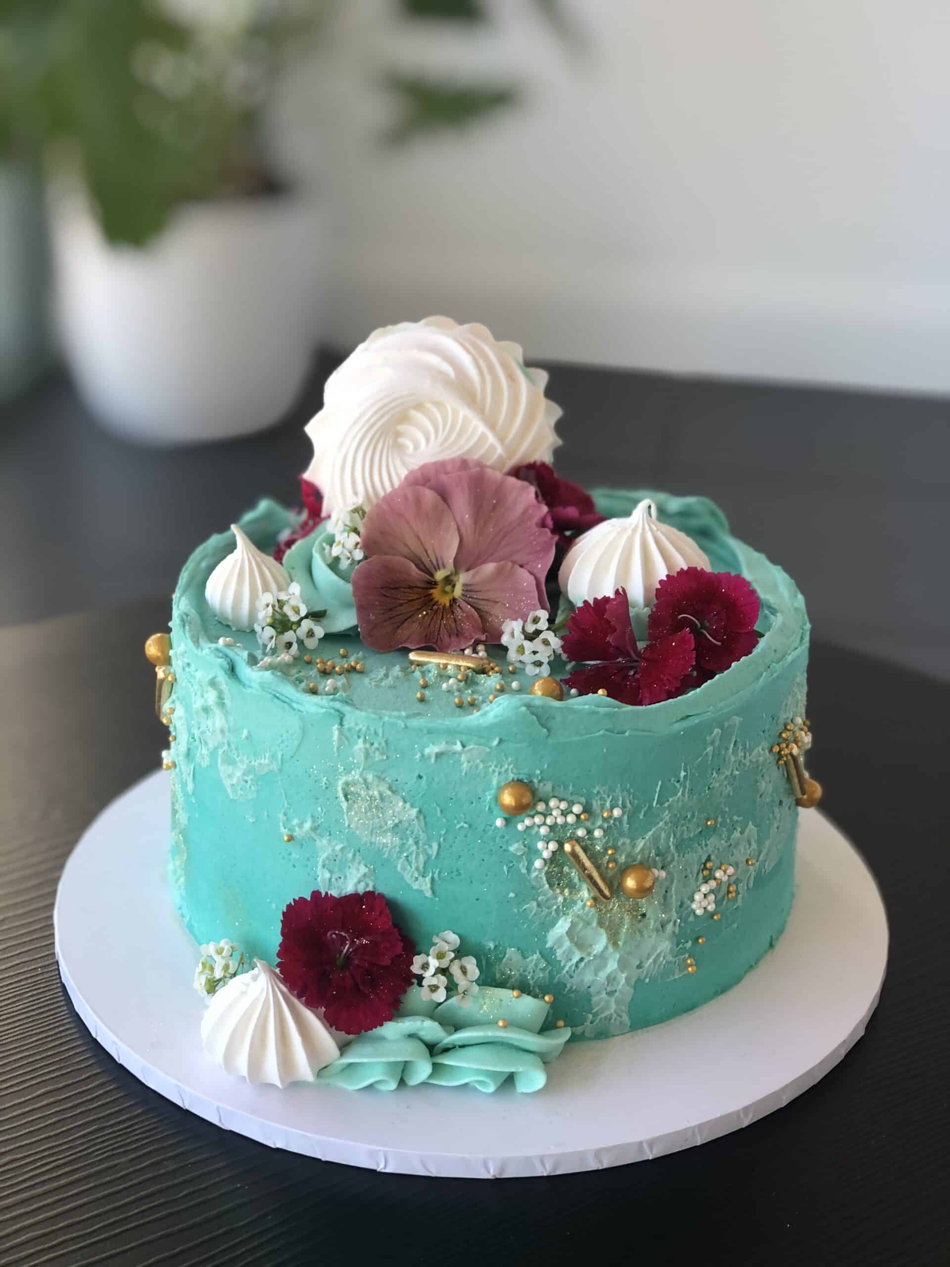 Lemon and Raspberry Textured Cake